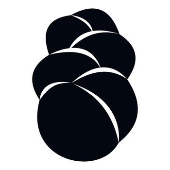 Challah bread braiding icon black and white vector