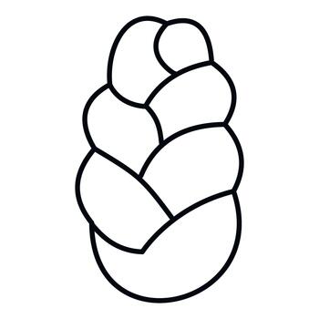 Braided challah bread line art drawing icon vector