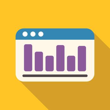 Bar chart web analytics dashboard illustrating data statistics vector