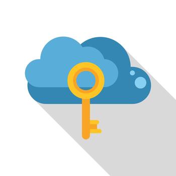 nube informática llave accediendo en línea datos seguridad vector