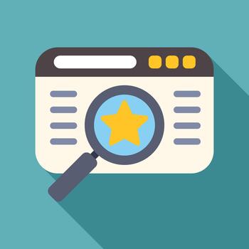 Website browser searching for online customer rating reviews vector