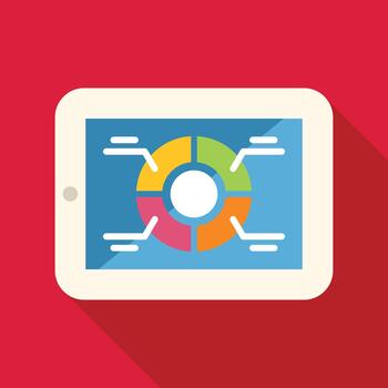 Digital tablet showing business data chart infographic vector