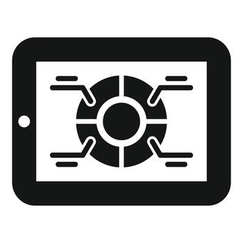 tableta mostrando datos analítica digital tarta gráfico vector