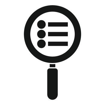 Magnifying glass searching document list icon vector