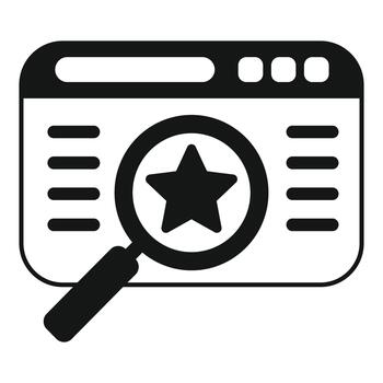 navegador ventana demostración buscar aumentador vaso hallazgo favorito estrella vector