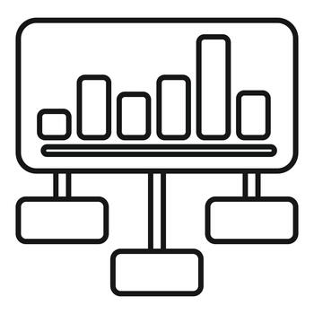 Data analysis bar chart diagram icon drawing vector