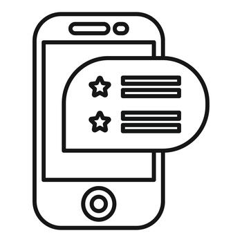 Smartphone displaying customer review and rating feedback vector