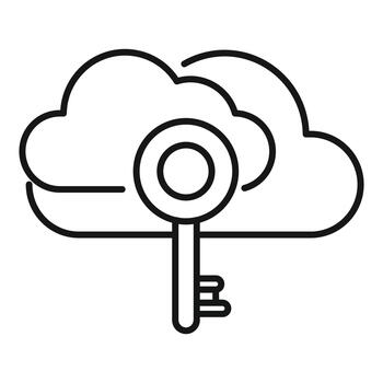 nube informática proteccion llave accediendo en línea datos vector