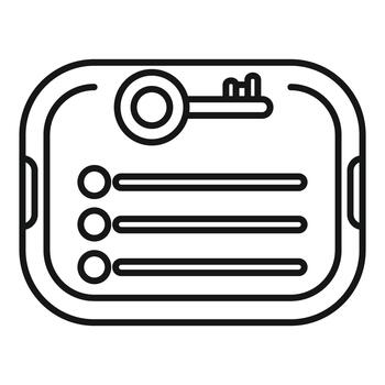 Tablet showing password key and data list vector