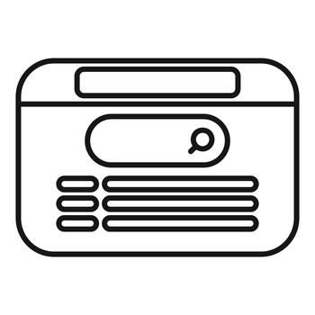 Web browser interface showing search bar and results vector