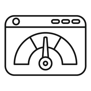 Browser window showing internet speed optimization icon vector