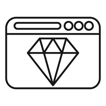 navegador ventana mostrando un diamante icono simbolizando calidad vector