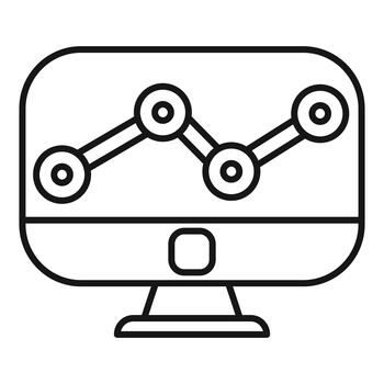 computadora monitor mostrando datos analítica reporte gráfico vector