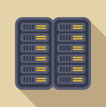 Server rack data center hosting infrastructure icon vector