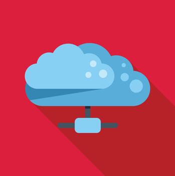 nube informática datos red almacenamiento icono en rojo antecedentes vector