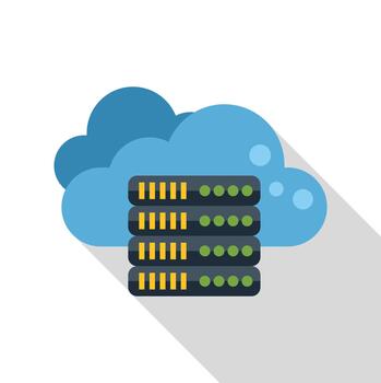 Cloud computing server data hosting technology concept vector