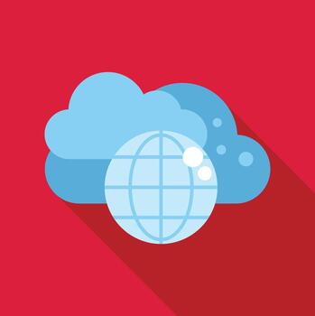Cloud computing global network connect internet data vector
