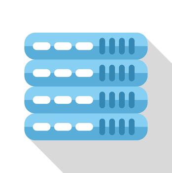 Server rack data hosting network technology illustration vector