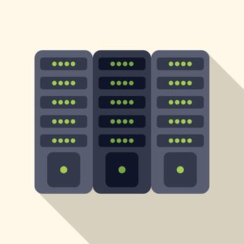 Server racks representing data center networking and hosting vector