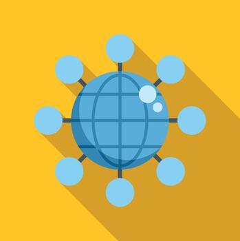 Global network connecting all points via technology vector