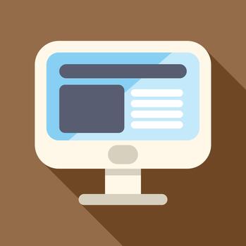 Computer monitor displaying webpage content flat design icon vector