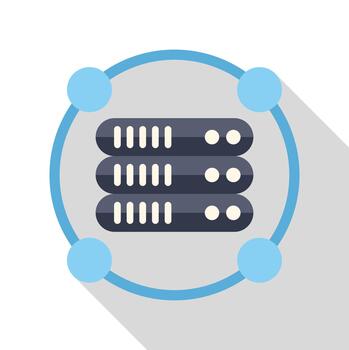 Server rack icon representing computing network technology vector