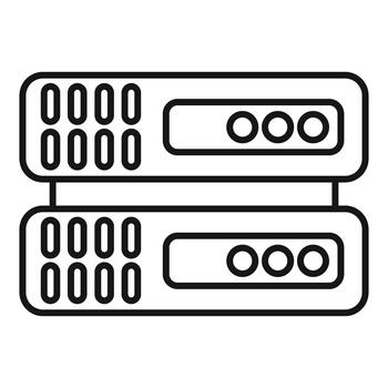 Server rack unit hosting data center technology vector