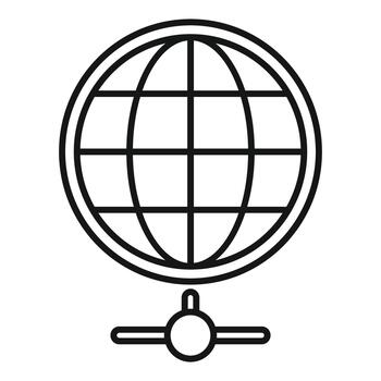 Global network connecting digital communication server icon vector