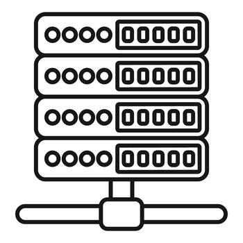 Server rack hardware storing digital cloud data vector