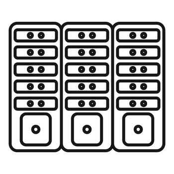 servidor estante datos centrar informática red icono vector