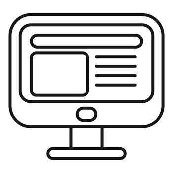 computadora monitor mostrando sitio web interfaz línea Arte vector