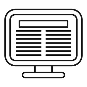 computadora monitor mostrando en línea artículo documento interfaz vector