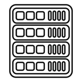 Server rack with four rows of buttons on it vector