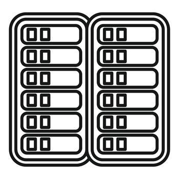 Server rack data storage networking technology icon vector