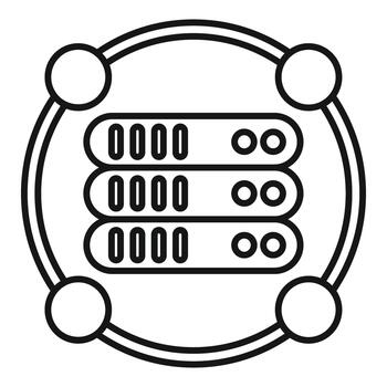Data center server rack network hosting icon vector