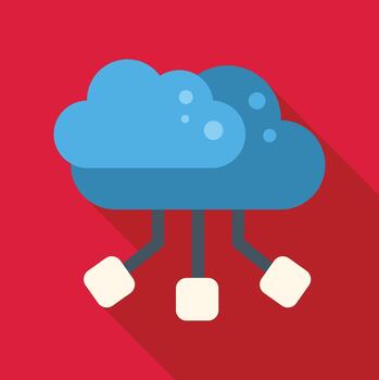 nube informática datos red conexión icono plano vector