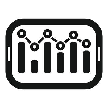 tableta mostrando negocio analítica gráfico datos icono vector
