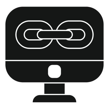 A computer monitor with a chain on it vector