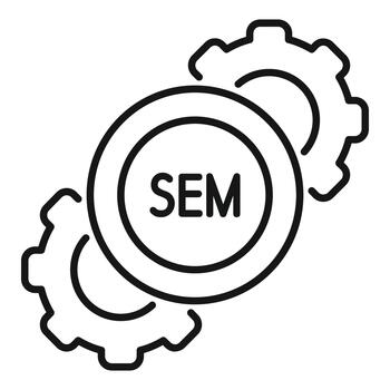 Sem search engine marketing optimization process icon vector