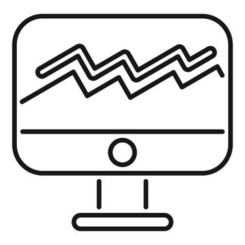 Monitor displaying data analytics and business performance chart vector