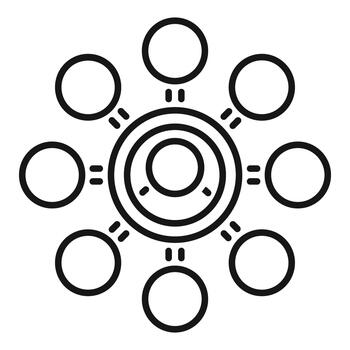 Central icon representing network connection and teamwork vector
