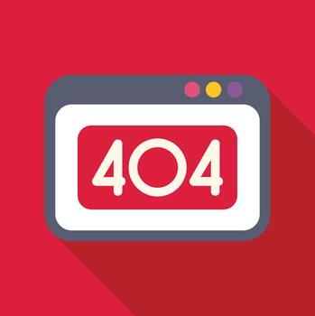Internet browser showing 404 page not found error vector