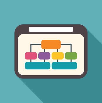 Sitemap flowchart diagram showing business organization structure vector