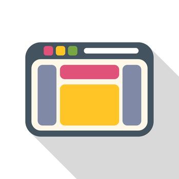 Designing website layout interface with flat style icon vector