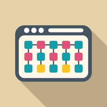 Browser window displaying flowchart or network diagram vector