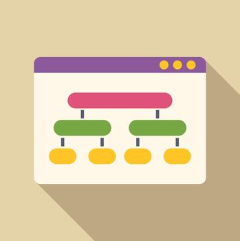 Website sitemap hierarchy structure planning flat icon vector