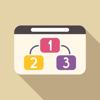 Workflow organizing steps with priority infographic diagram vector