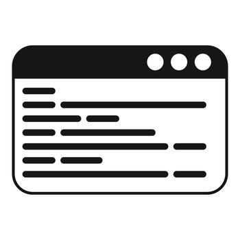 programación código retazo mostrando en navegador ventana icono vector