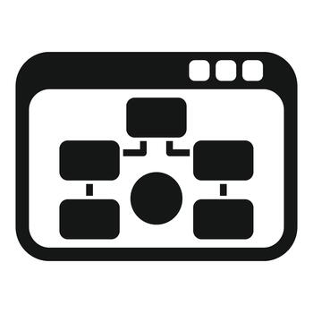 Website sitemap flowchart showing content organization and structure vector