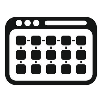 Browser window interface showing network connections vector